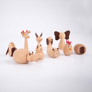 Figuras animales de madera 10 piezas