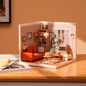DIY miniatura sala de estar cozy living lounge Rolife Super Creator