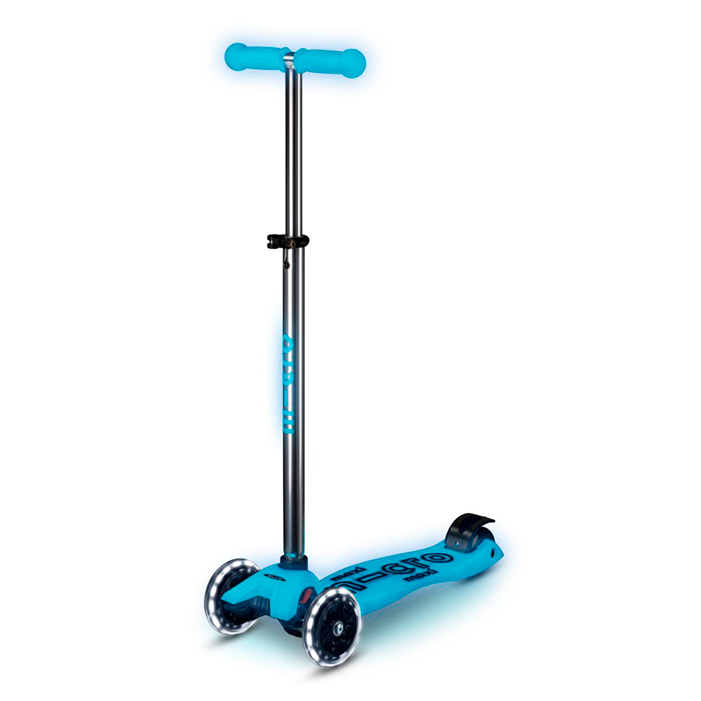 Patinete Maxi Micro Deluxe Glow Led aqua