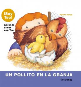 Un pollito en la granja