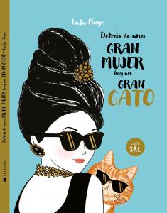 Detr?s de una mujer hay un gran gato