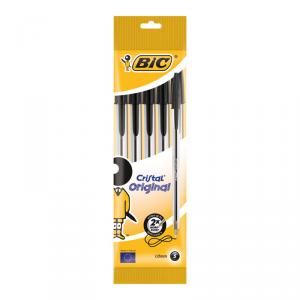 Bolígrafo Bic negro 5 unidades