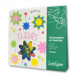 Flores de fieltro adhesivas 150 piezas