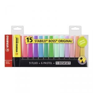 Stabilo Boss marcador 15 colores Deskset