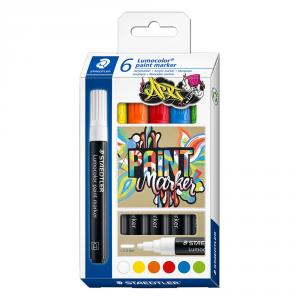 Rotulador Lumocolor 349 paint marker 6 colores