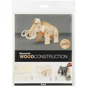 Construcción de madera para ensamblar mamut 3D