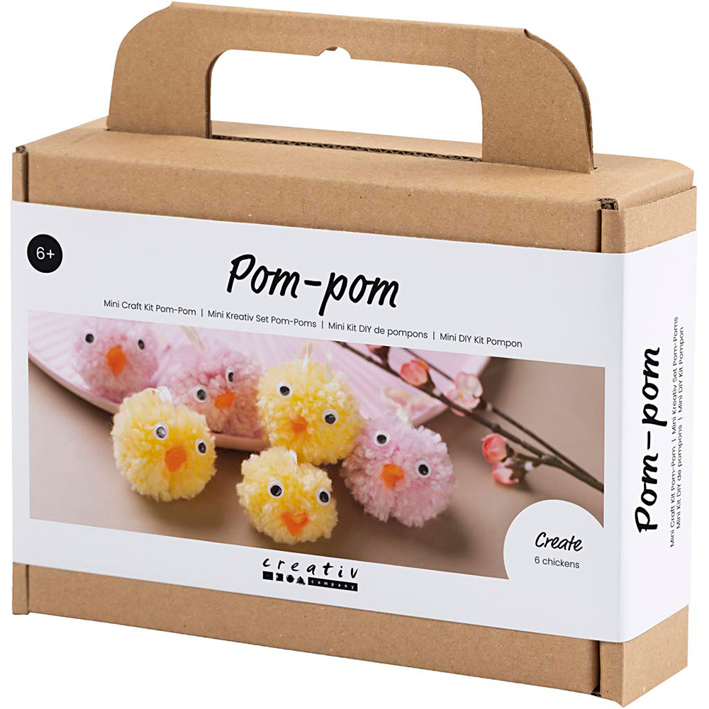 Mini kit DIY pom-pom crea pollitos con pompones