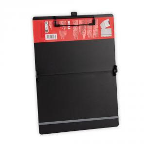 Portafolio A4 plegable con clip negro