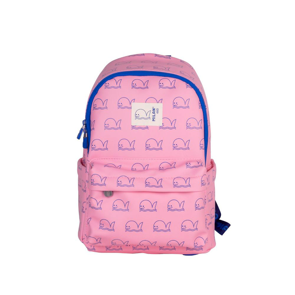 Mochila rosa ballenas Milan 460 33x25x18cm