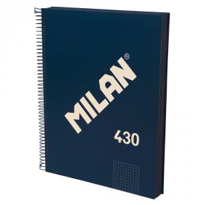 Bloc A4 cuadrícula 5x5 Milan 430 azul 120hojas 95gr tapa dura