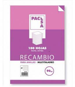 Recambio A4 pauta 2,5 mm. 100h hojas 4 taladros