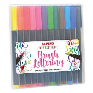 Rotulador 12 colores punta pincel Brush Lettering Alpino