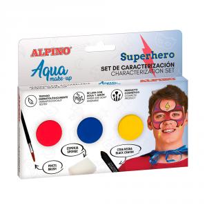 Maquillaje caracterización al agua superhéroe 3 colores