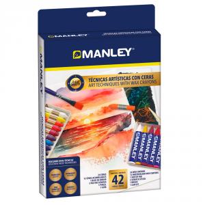 Set técnicas artísticas con ceras 42 piezas Manley