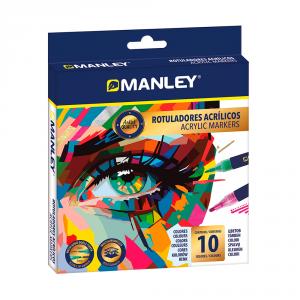 Rotulador acrílico set 10 colores Manley