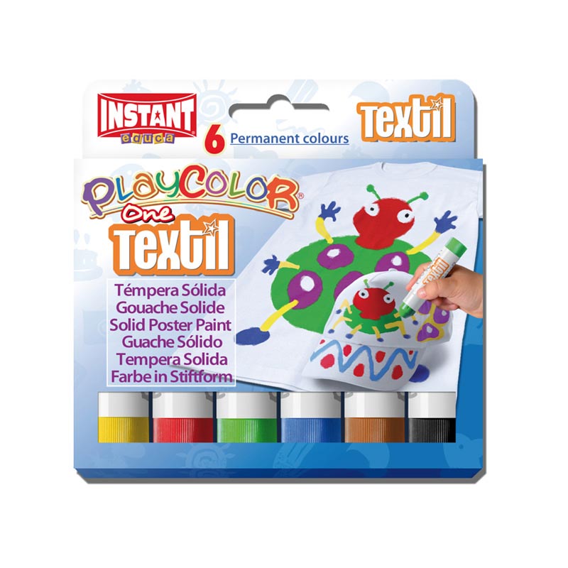 Témpera sólida textil 6 colores Playcolor Instant