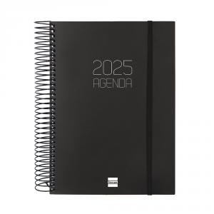 Agenda espiral Opaque E10 negro 2025 día página