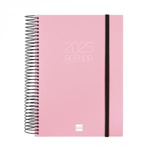 Agenda espiral Opaque E10 rosa 2025 día página