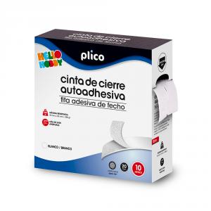 Cinta de cierre autoadhesiva blanca 10m x 20mm set 2 rollos (macho y hembra) cremallera textil