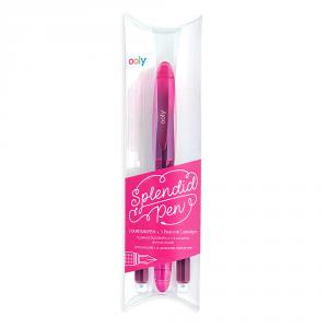 Pluma Splendid Pen rosa con 3 cartuchos