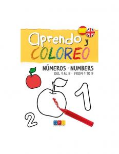 Aprendo y coloreo: Números del 1 al 9 en español e inglés