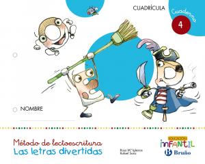 Las letras divertidas Cuadrícula Cuaderno 4·Infantil.2ºCurso·4 años Educación Infantil